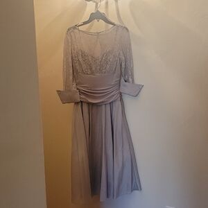 Jessica Howard Long Sleeve Dress in Silver